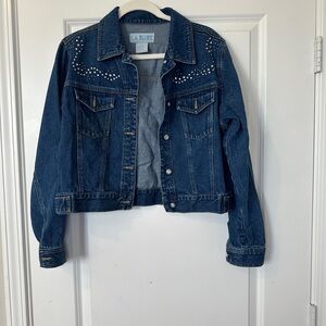 L.A. Blues Studded Dark Blue Jean Jacket
